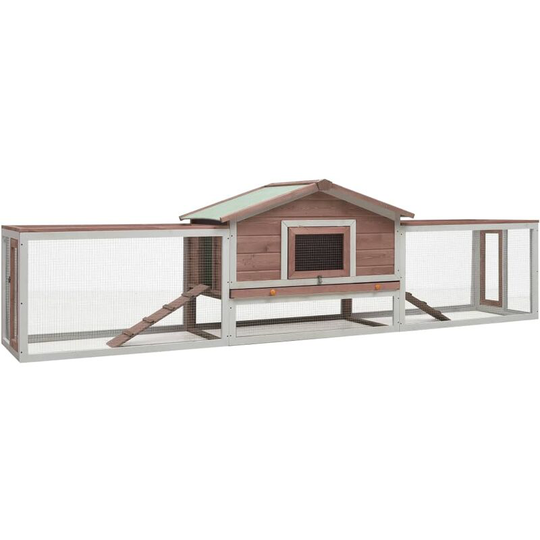 Vidaxl - Rabbit Hutch Mocha 310x70x87 cm Solid Pine & Fir Wood Brown