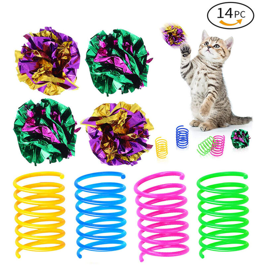 Balls for Cats, Soft, Lightweight and Fun Toy for Kittens and Adult Cats, Shiny Stress Reliever Toy, Interesting Chewy Sounds, Hours of