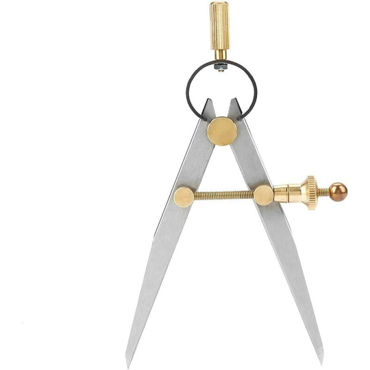 Compass, Carbon Steel Leather Compass, Rotating Scratched Leather for Scoring Edges (Copper, 100mm) - Muff