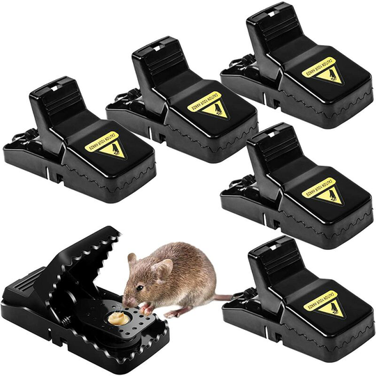 Hiasdfls - 6 Mouse Trap Clips, Reusable Rat Trap, Effective Hygienic Mouse Trap Mouse Trap with Removable Bait Container, Indoor & Outdoor High