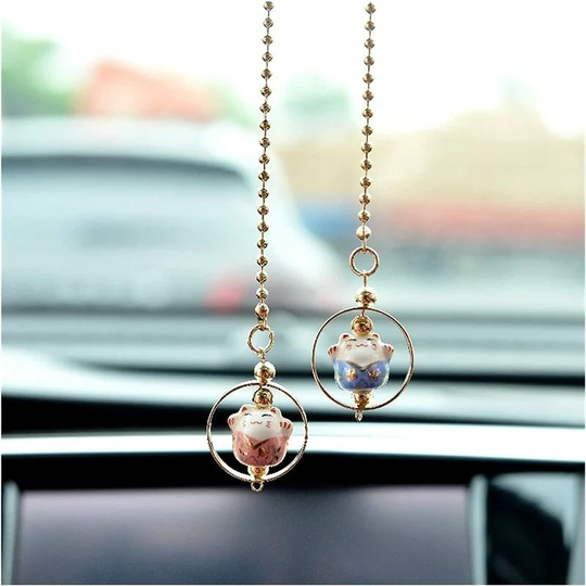Dksfjkl - High Quality Pendant Cute Lucky Cat Pendant Car Pendant Automotive Rearview Mirror Decoration Accessories Hanging Accessories Pendant Gifts