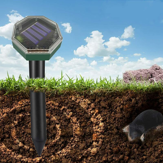Perle Rare - 4PCS Solar Mouse Repeller, Chessboard Gopher, Solar Ultrasonic Mouse Repeller, Mouse Repeller, Mouse Repeller, Solar Ultrasonic Mouse