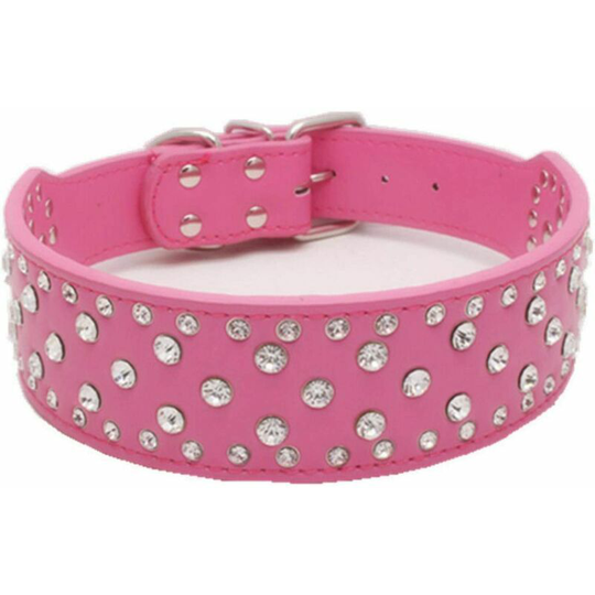 Large Dog Collars Rhinestone Accessories Large Dog Collar Pet Product Collar - White, Burgundy s