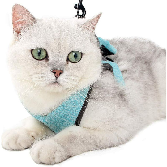 Cat Harness and Leash Ultra-light Kitten Collar Soft and Comfortable Cat Walking Jacket Running, Leak-Proof Suitable for Puppy Rabbits (Green, s)