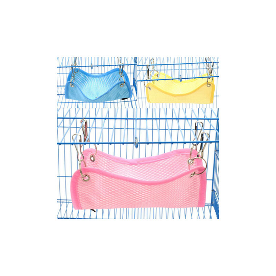 Hamster Hammock Chinchilla Squirrel Hanging Swing Cat Hammock - Pink Large - 2 pcs