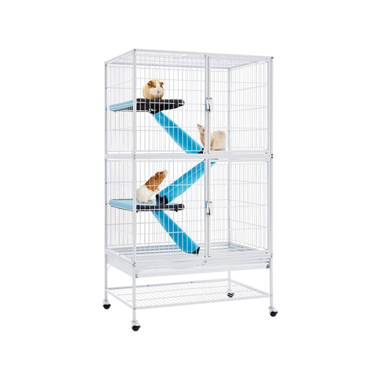 Yaheetech - 2-Story Small Animal Cage, White - white