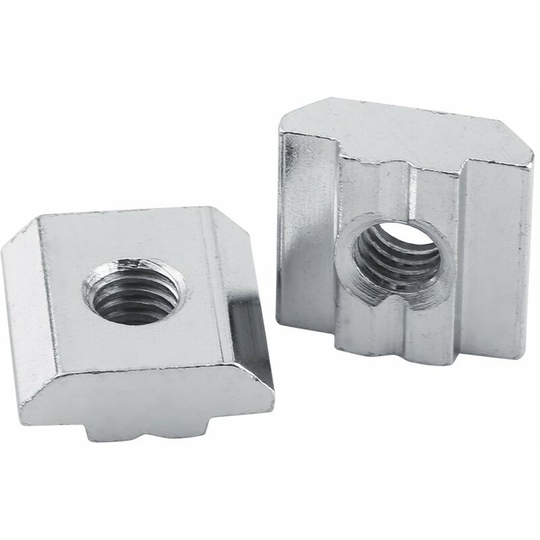 50pcs T-Slot Nickel Coated Carbon Steel Sliding T-slot Nut for Aluminum Profile(EU 30-M6)