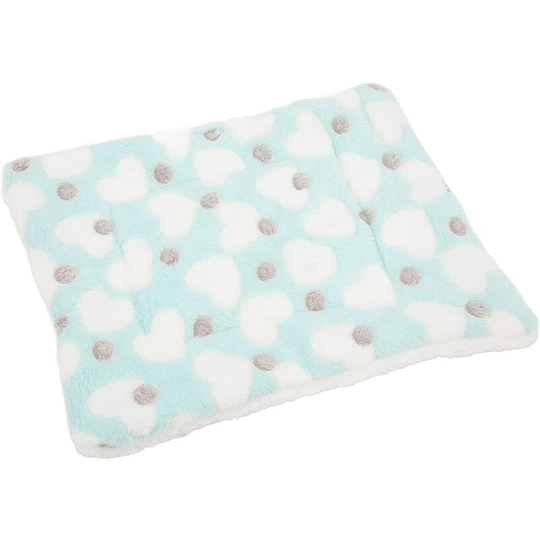 Hot polar cushion for hamster, soft and comfortable hamster bed to keep the animal warm for winter (small, green love)