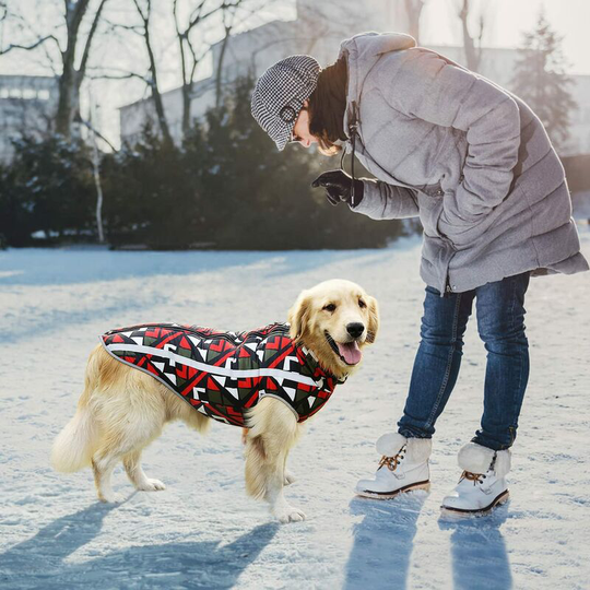 Pet Cat Dog Warm Coat Dog Sweater Winter Small Medium Large Dog Jackets Vest Windproof Snowsuit Dog Clothes Outfit With Belt Hole(L)