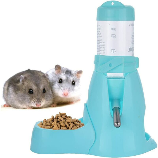 Sun Flowergb - Hamster Water Bottle, Small Pet Automatic Feeder with Food Container Base, Hanging Hut, Feeding Bottle, Automatic Small Animal