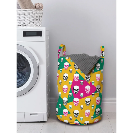 Head Bones on Geometric Laundry Bag