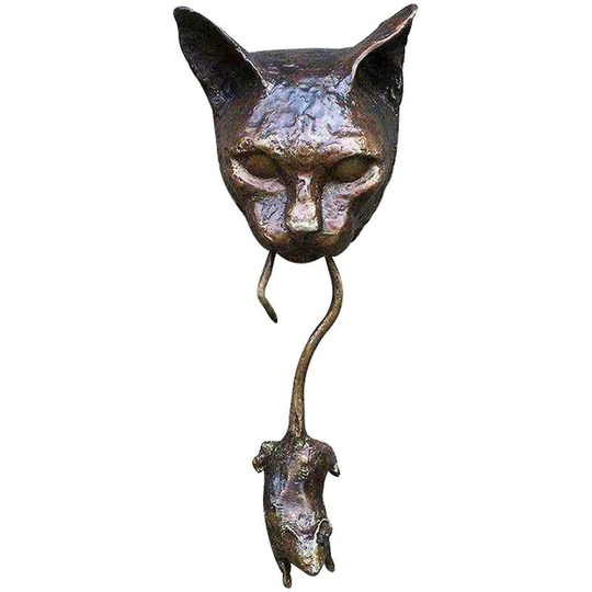 Cat And Mouse Doorknob Decorative Wall Hanging Resin Ornament Animal Door Knocker