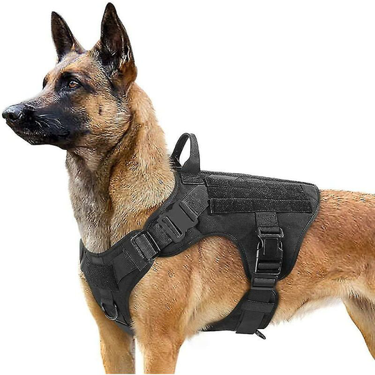 Benobby Kids - Tactical Dog Harness l Black, Military Working Dog Ring Vests, Tension-free Military Training Dog Harnesses, With Strap Clips For