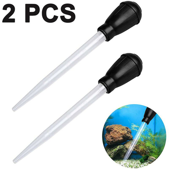 30ml Aquarium Water Changer Fish Tank Dropper 2-Pack Manual Fish Tank Clean Pipette Dropper Fish Tank Cleaning Waste Gravel Remover