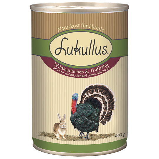 Lukullus Wild Rabbit & Turkey - 6 x 400g