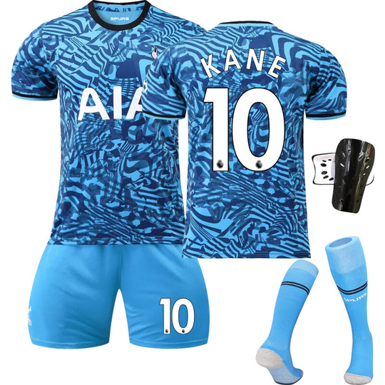 Tottenham Stadium Away Blue Soccer Suit With Socks and Protective Equipment, Children's Size 22