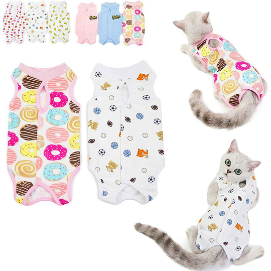 Pieces Cat Dog Puppy Recovery Vest After Surgery Wearing Pet Recovery Suit e Collar Alternative Abdominal Wounds Skin Diseases-S
