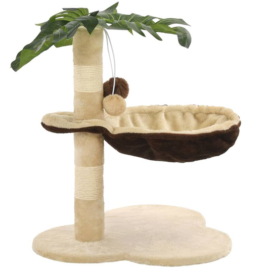 Cat Tree with Sisal Scratching Post 50 cm Beige and Brown Vidaxl Multicolour