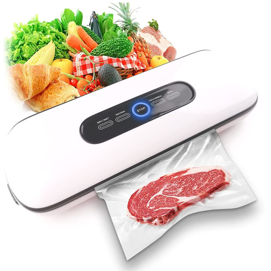 Lifcausal - Vacuum Sealer Machine, Vacuum Air Sealer by Automatic Vacuum Air Sealing System for Food Preservation W/Built-In Cutter Dry & Moist Food