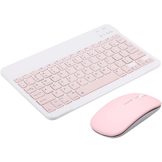 Superseller - 10 inch Portable bt Keyboard Mouse Combo 78 Keys Rechargeable Mini Keyboard 3-gear dpi Adjustable Mouse Wide Compatibility Green, Pink