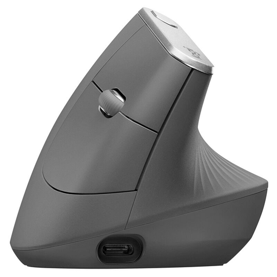FVO - Vertical Ergonomic Wireless Mouse, Multi-Device, Bluetooth or 2.4 GHz with Unifying usb Receiver, Optical Button Tracking, Fast Charging,