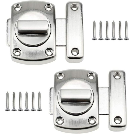 Groofoo - 2 Pieces Door Bolt Anti-theft Device Zinc Alloy Rotary Latch Lock Bolt Brushed Bolt With Matching Screws Door Bolt Lock Bolt Lock Bolt For