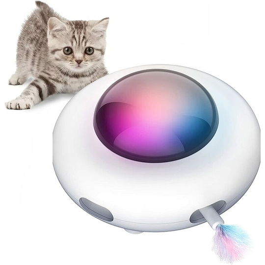 1 piece Smart Cat Toy for Feathered Cat, 3 Modes Electronic Toy Random Automatic Work Interesting Stimulator, usb Rechargeable