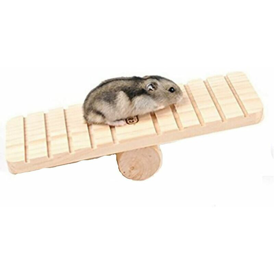 Wooden Seesaw for Hamster Seesaw Game Small Animal Toys Mouse Gerbil Seesaw