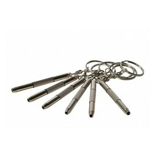 In 1 Mini Flat Phillips Screwdriver Hollow Hex Nut Keychain Glasses 6pcs,