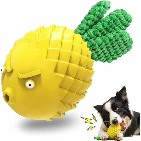 Monly - Squeaky Dog Chew Toy for Aggressive Chewing Dog, Cleaning Teeth Treats Small Dog Toys, Durable Rubber Interactive Toys