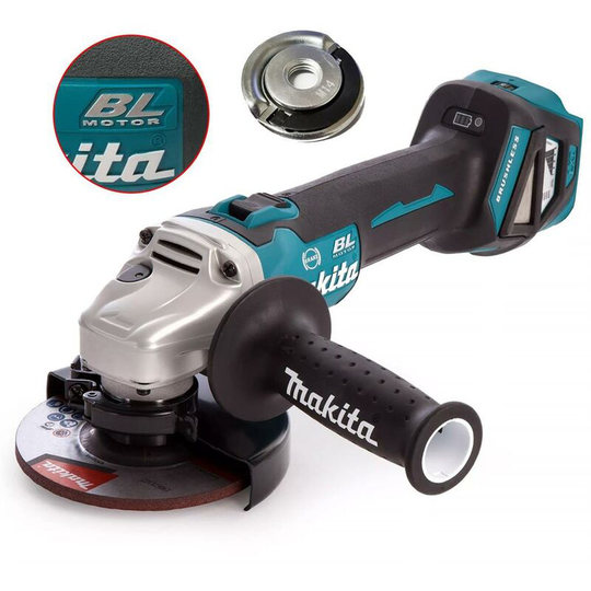 DGA513Z 18v Cordless Brushless 125mm Angle Grinder Bare + Flange Nut - Makita