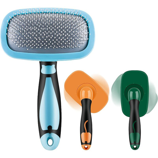 Dog Brush, Cat Brush, Long Hair Dog Brush, Smooth Puppy Grooming Brush for Medium to Long Hair (Blue)