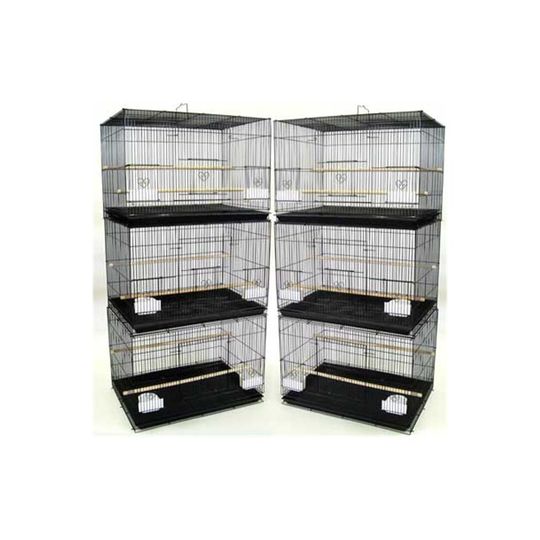 Lot of Six Small Bird Breeding Cages in Black
