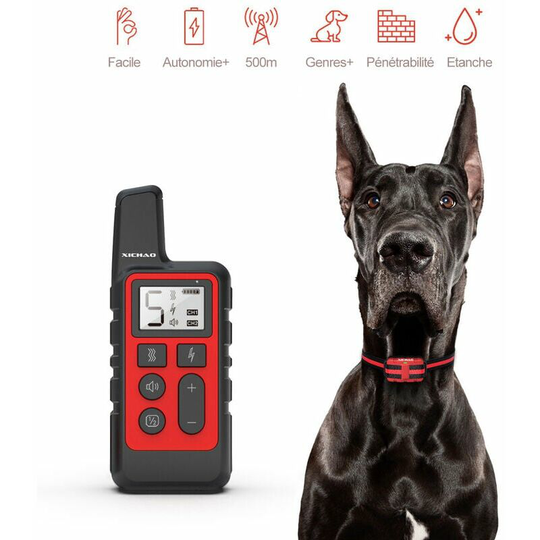 Thsinde - Dog Anti Bark Collar, Dog Training Collar with 500 Meters Remote Control, IP67 Waterproof Rechargeable Receiver with 3 Modes Vibration/Beep
