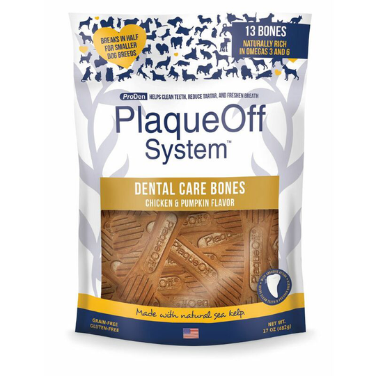 Plaque Off Chicken Dog Dental Treats (One Size) (Brown) - Brown - Proden