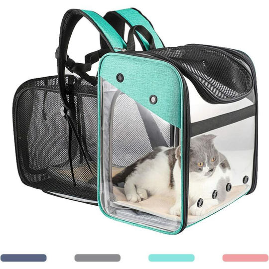 Dog Backpack Portable Expandable Cat Backpack Dog Backpack with Mesh Opening Visible Acrylic, Expandable Back More Space to Carry Rabbits Puppies