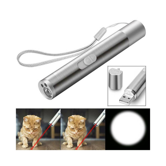 3 in 1 Rechargeable Laser Pointer USB Pen Cat Pet Cat Toys Training Flashlight