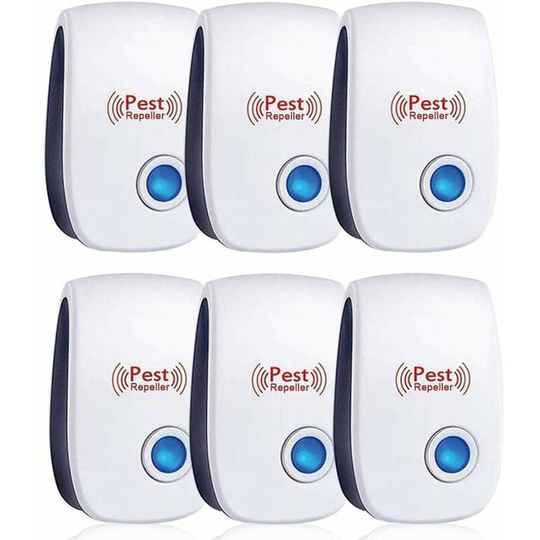 Ultrasonic Repellent, Ultrasonic Mouse Pack of 6, Ultrasonic Mouse and Rat Effective Against Mice, Rats, Flies, Mosquitoes, Pests, Spiders,
