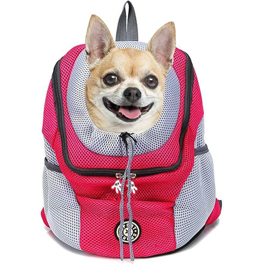 Dog Carrier Backpack - Breathable Waterproof Bottom - For Small Dogs, Cats, Puppies, Pets - Adjustable Padded Backpack for Hiking, Outdoor Travel-M