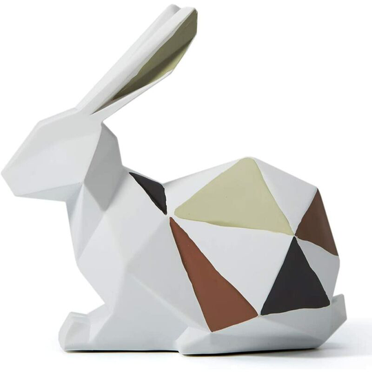 Amoy-Art Rabbit Statue Figurine Animal Sculpture Decor Animals Modern Interior Living Room Arts Gift Resin 15cmH