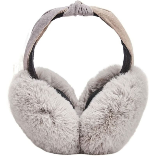 Color: Grau, Size: One Size) Earmuffs, Two-tone Folding Rabbit Fur Headband Warm Earmuffs Winter Ear Muffs Women Ear Muffs Ear Muffs