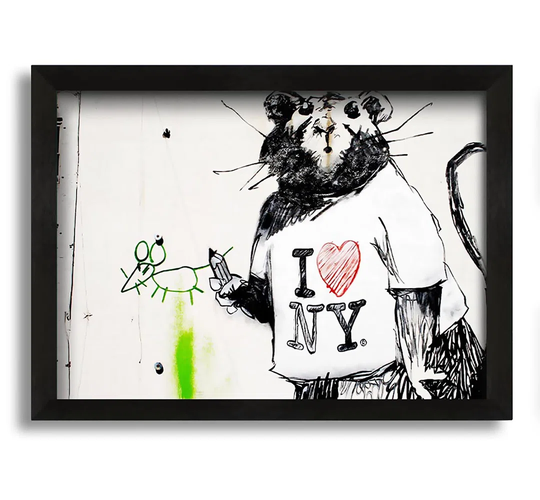 I Love New York Rat - Picture Frame Painting on Canvas