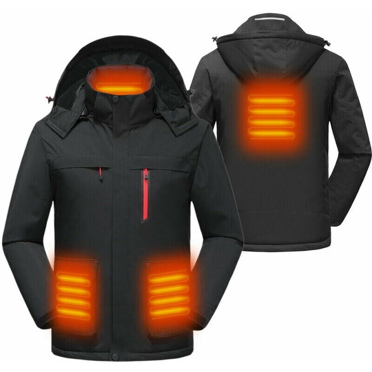Thsinde - Men's Heated Jacket with Detachable Hood Winter Warm Heated Jacket Coat Clothing,Black l