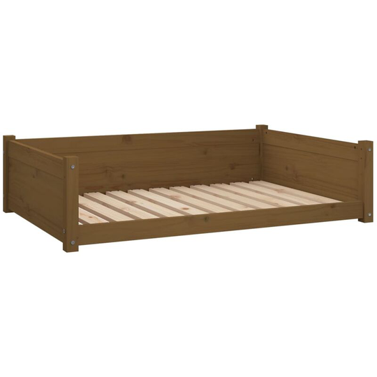 Dog Bed Honey Brown 105.5x75.5x28 cm Solid Pine Wood Vidaxl Brown