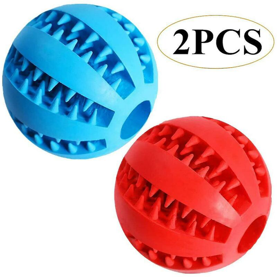Pieces Pets Dog Nontoxic Toy Ball Treat Feeder 7cm With Two Colors Red*Blue