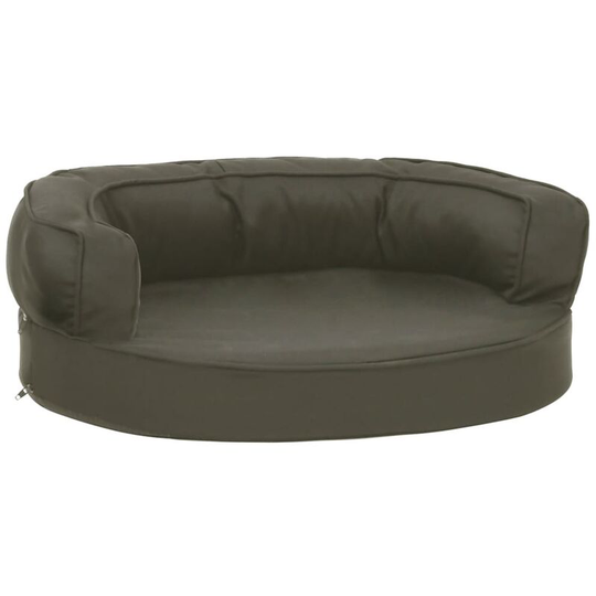 Ergonomic Dog Bed Mattress 60x42 cm Linen Look Dark Grey Vidaxl Grey