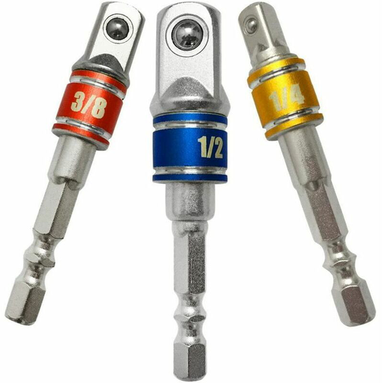 Monly - Socket Adapter Set Hex Socket Adapter Socket Wrench Socket Wrench Nut Set Cordless Screwdriver Extension - Daoxue Adapter Hex Sizes 1/4' 3/8'