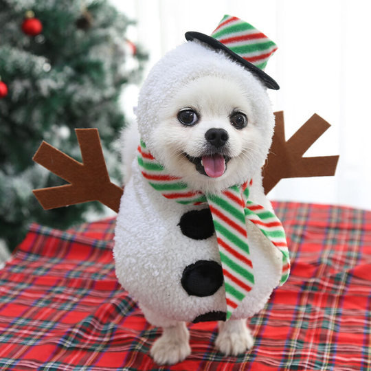 Christmas Snowman Pet Costume$Dog Snowman Costume$Dog Christmas Clothes Holiday Dog Cat Pet for Christmas Cosplay Pet Apparel
