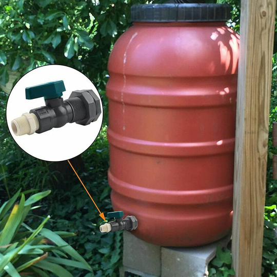 Connector pvc Water Tanks 3/4 Inch pvc Rain Barrel Faucet with Bulkhead Fitting and Hose Adapter
