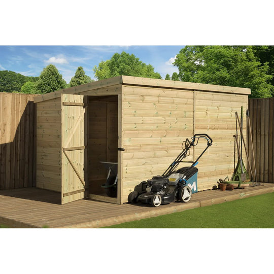 Birchwood 8 Ft. W x 10 Ft. D Shiplap Pent Wooden Shed